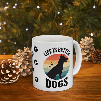 Life is Better with Dogs Coffee Mug (11 or 15 Oz)