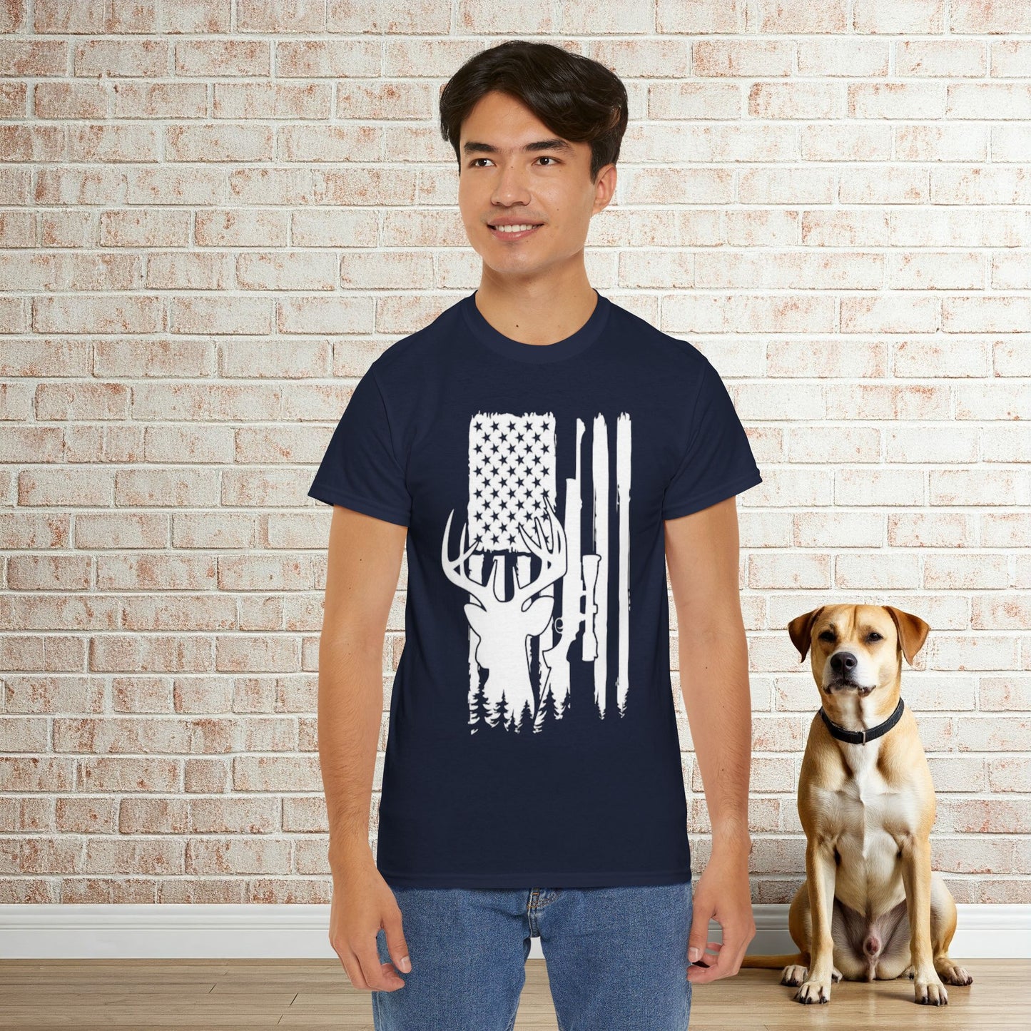 Deer, Rifles & Flags Hunter Lover's T-shirt