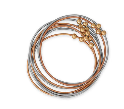 Two Tone Guitar String Bracelet Set