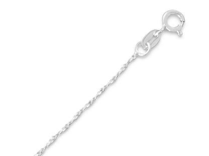 Sterling Silver 18" Twisted Serpentine Chain Necklace (1mm)