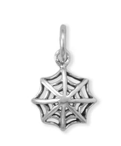 Sterling Silver Spider Web Charm