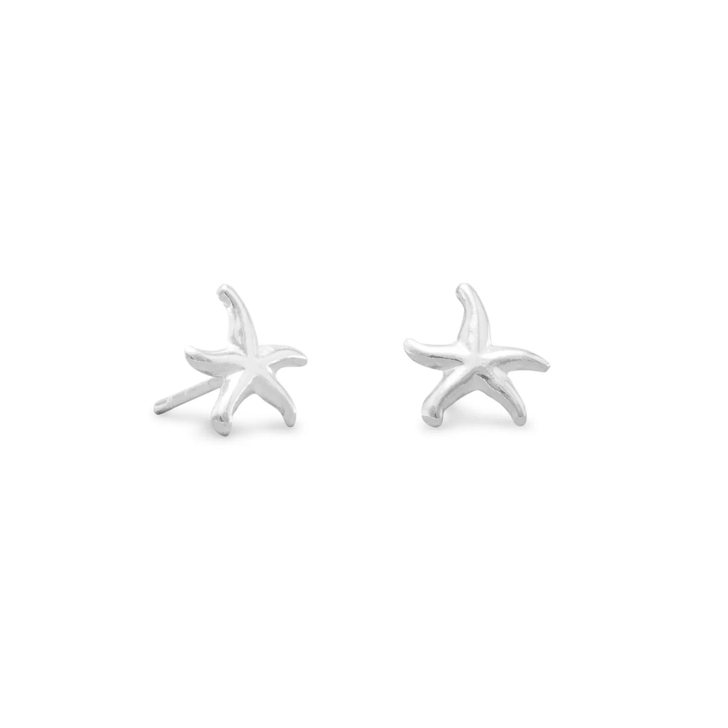 Sterling Silver Miniature Starfish Studded Earrings