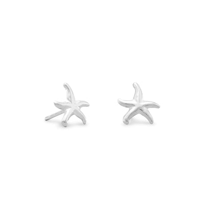 Sterling Silver Miniature Starfish Studded Earrings