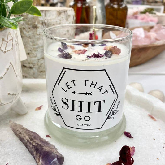 "Let That Sh!t Go" Crystal Candle