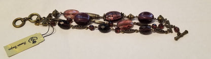 Vintage Premier Designs "Purple Iris" Toggle Bracelet