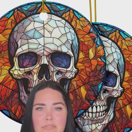 Video ad showcasing skull ornaments